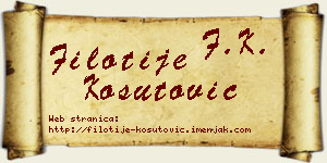 Filotije Košutović vizit kartica